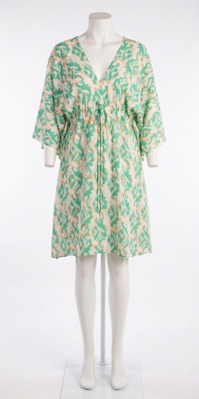 NEW GIGI MODA corta ikat print mini dress in mint